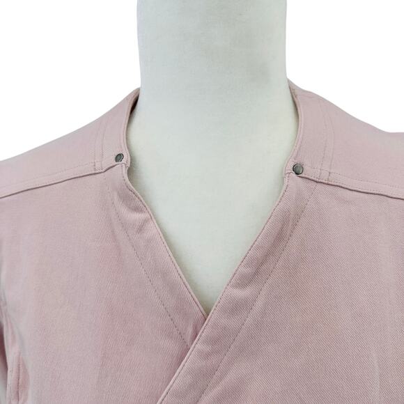 Lysse Blazer Jacket WMNS M Pink Open Front Stretch Twill Long Sleeve Hand Pocket - Picture 4 of 11